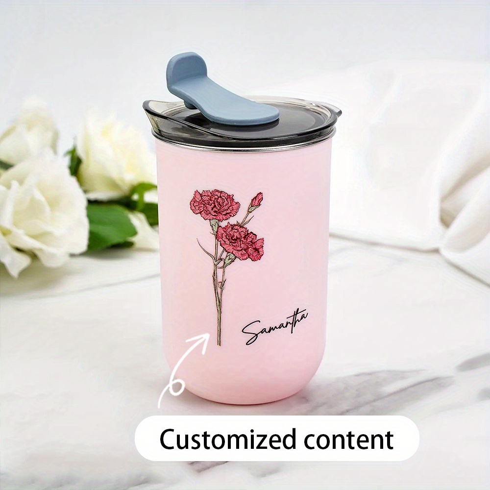 Coffee Equipment With Name - Персонализированный термос для кофе с цветком,