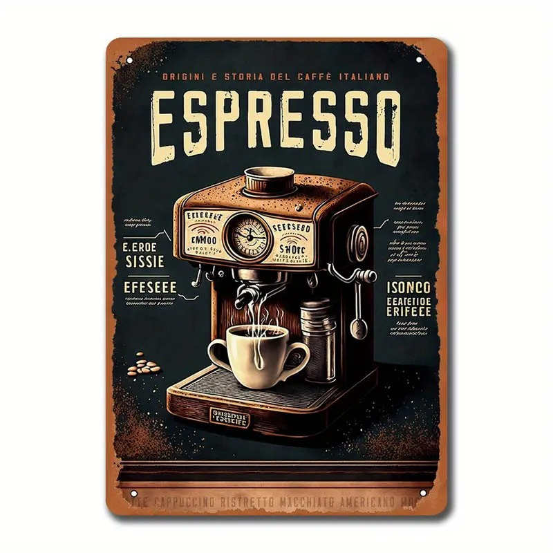 Equipment Of Coffee Machine - Ретро-металлическая табличка - 